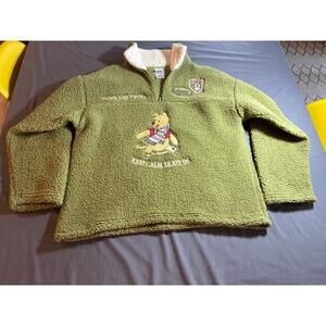 Disney Winnie the Pooh Sherpa Pullover Women’s Fleece Quarter Zip Sweatshirt L